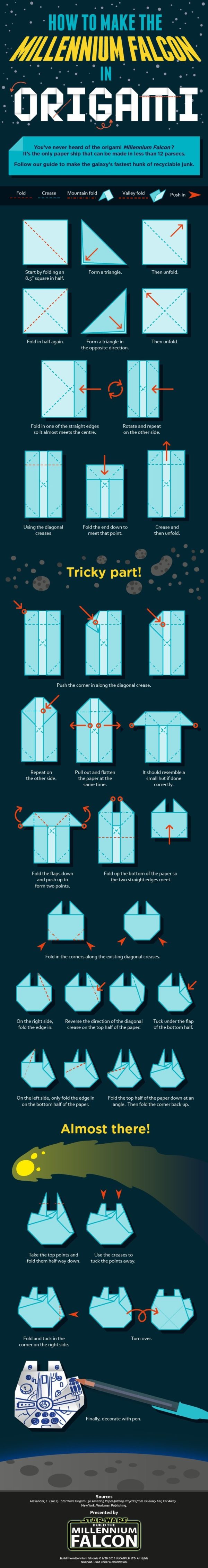 Image 1 : Le Faucon Millenium en origami ? C'est possible et voici comment faire