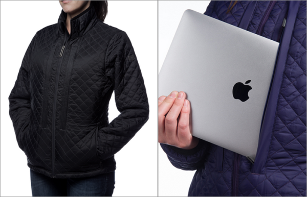 Image 1 : Dans cette veste, on peut ranger un PC portable