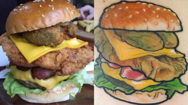 Image 1 : Dans ce restaurant, 1 tatouage de burger = des burgers à vie