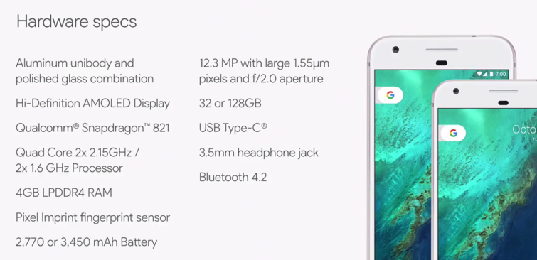 Image 3 : Pixel et Pixel XL : Google officialise enfin ses nouveaux smartphones