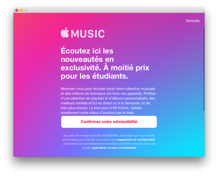 Image 1 : Apple Music lance son tarif étudiant en France
