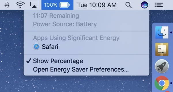 Image 1 : MacOS 10.12.2 : la mise à jour retire l’estimation du « temps restant » de la batterie