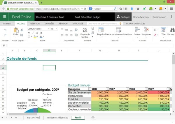 Excel onedrive