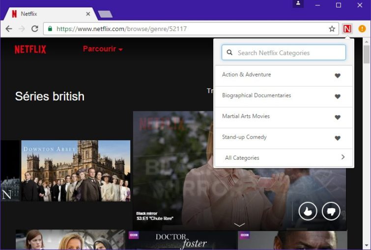 Image 1 : Cette extension Chrome affiche toutes les catégories cachées de Netflix