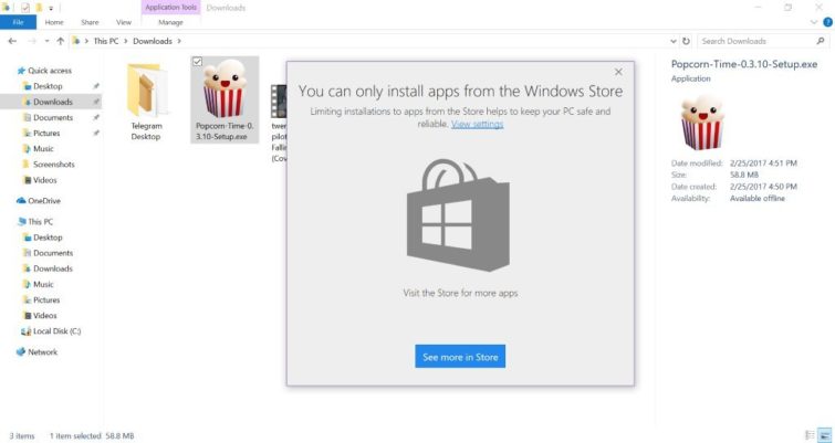 Image 1 : Windows 10 pourra bloquer les applications qui ne viennent pas du Windows Store