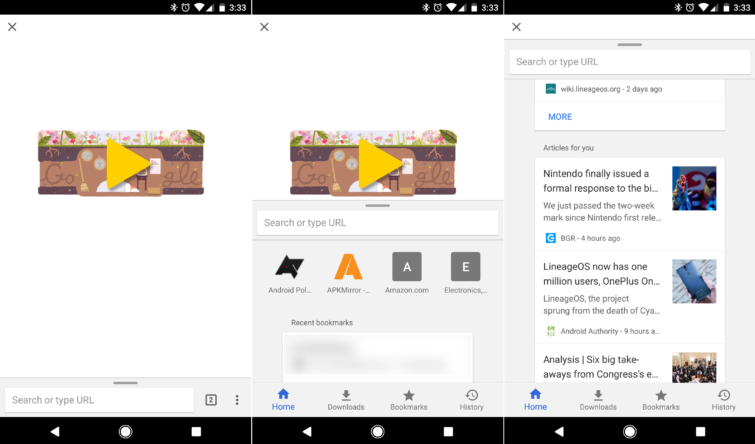Image 1 : Chrome : sur Android, Google teste une nouvelle interface