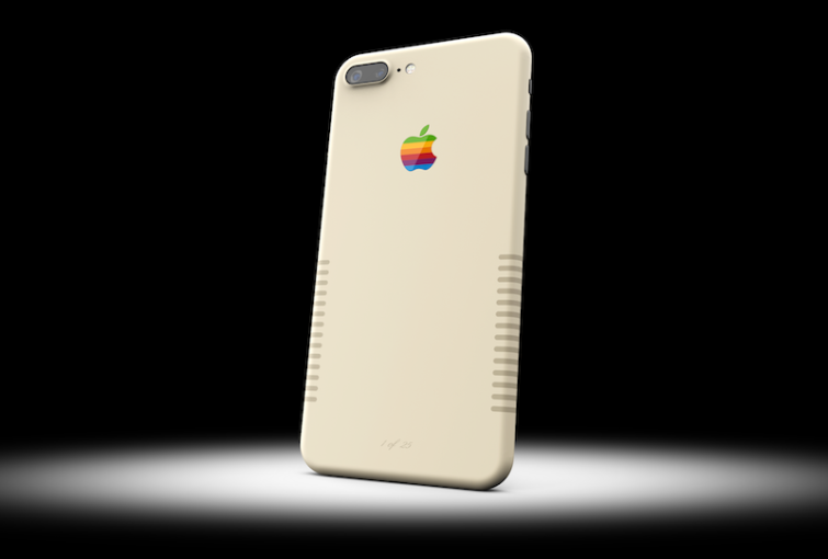 Image 1 : Un iPhone 7 Plus aux couleurs du Macintosh de 1984