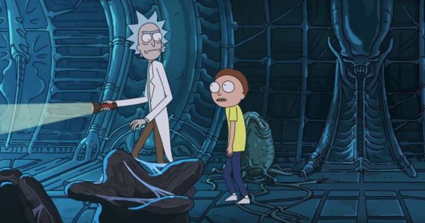 Image 1 : Rick et Morty font coucou à Alien