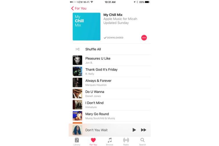 Image 1 : My chill Mix : la dernière playlist personnalisée d’Apple Music