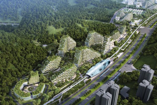 Image 1 : Une "ville" remplie d'arbres va combattre la pollution en Chine