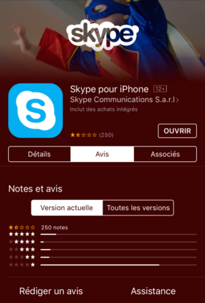 Image 1 : La nouvelle version de Skype se fait descendre sur Internet