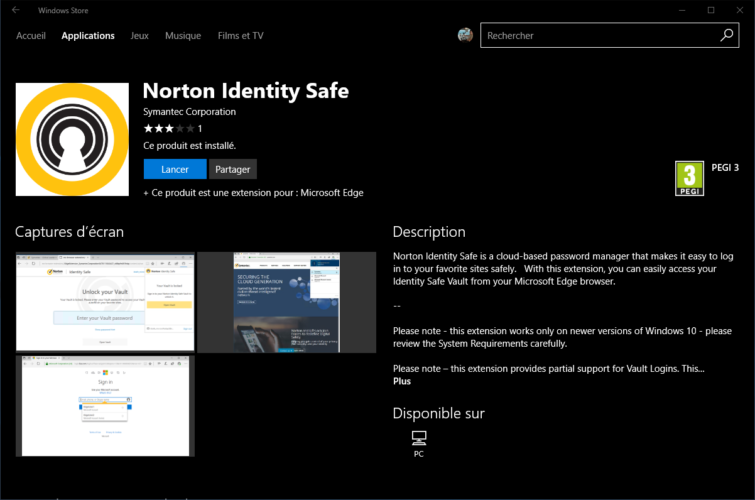 Image 1 : Norton : enfin une barre de sécurisation pour Microsoft Edge ! [sponso]