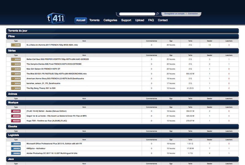 Image à la une de Le site de téléchargement t411 renaît de ses cendres