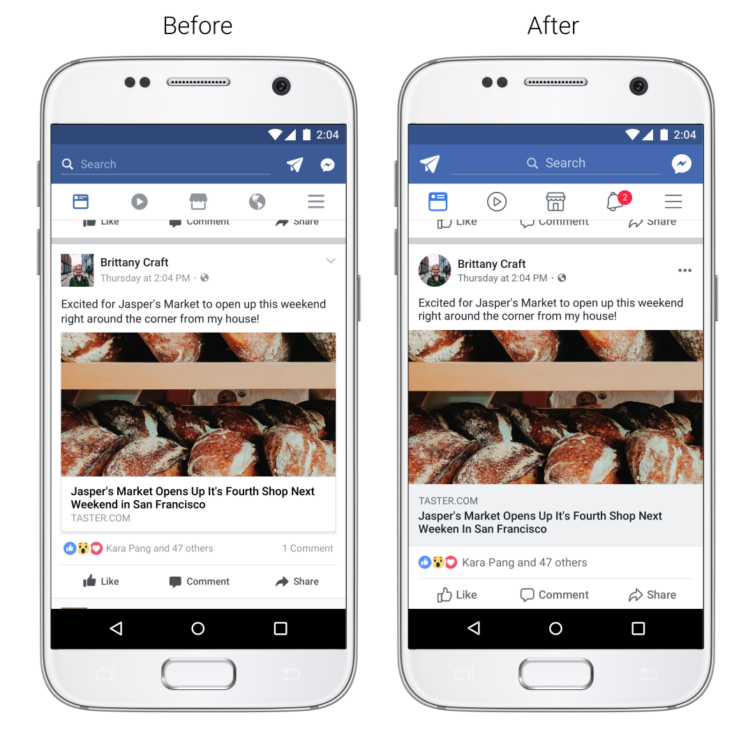 Image 3 : Facebook va simplifier son flux d’actualité sur mobile