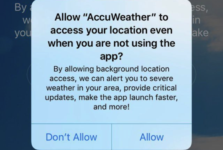 Image 1 : Accuweather, l'app qui vous localise sans votre permission