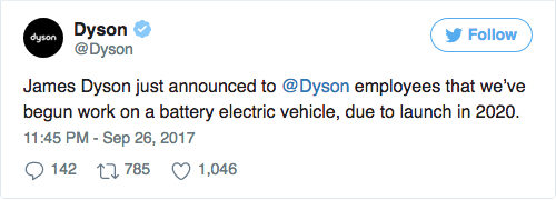 Image 2 : Dyson se lance également dans les voitures électriques