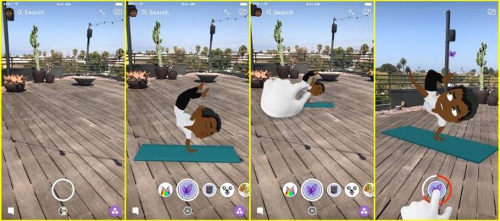 Image 1 : Snapchat lance les Bitmoji 3D animés !