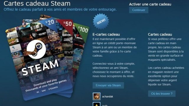Comment acheter une carte cadeau Steam ?