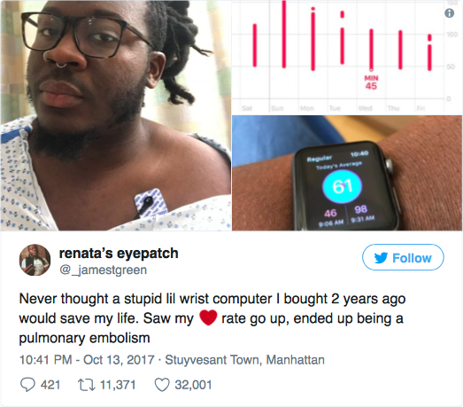 Image 1 : Son Apple Watch lui sauve la vie