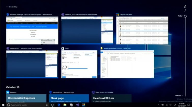 Image 2 : Windows 10 : Microsoft dévoile un peu plus sa nouvelle fonction « Timeline »
