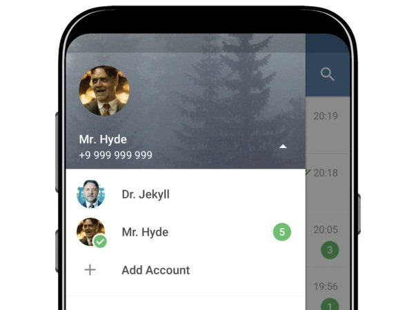 Image à la une de Telegram ajoute une fonction multicompte à son application