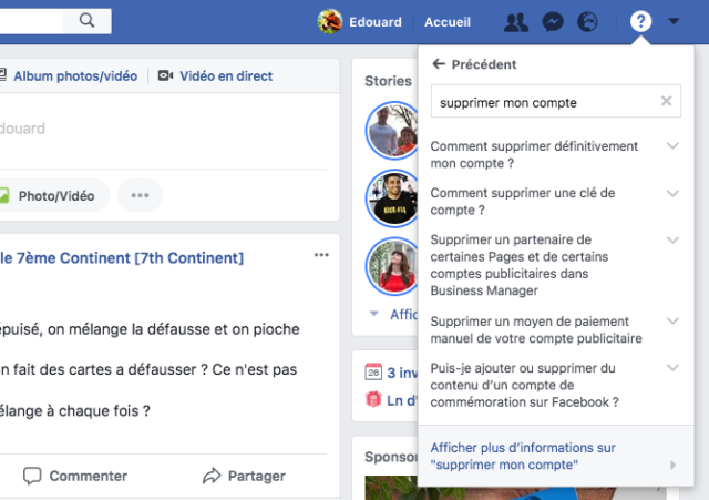 Image 6 : Facebook : comment supprimer son compte ou se désinscrire ?