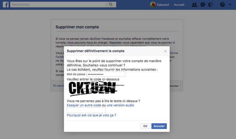 Image 9 : Facebook : comment supprimer son compte ou se désinscrire ?