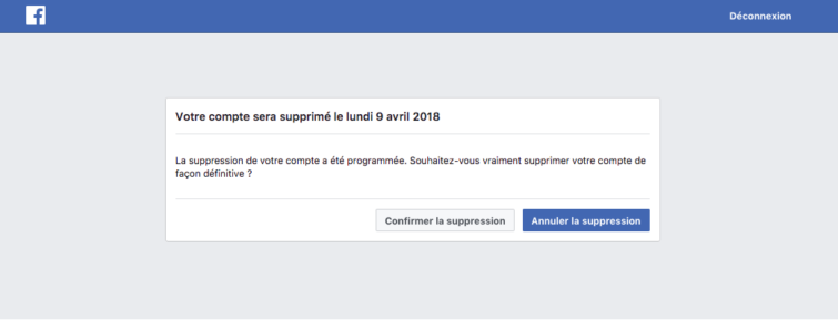 Image 11 : Facebook : comment supprimer son compte ou se désinscrire ?