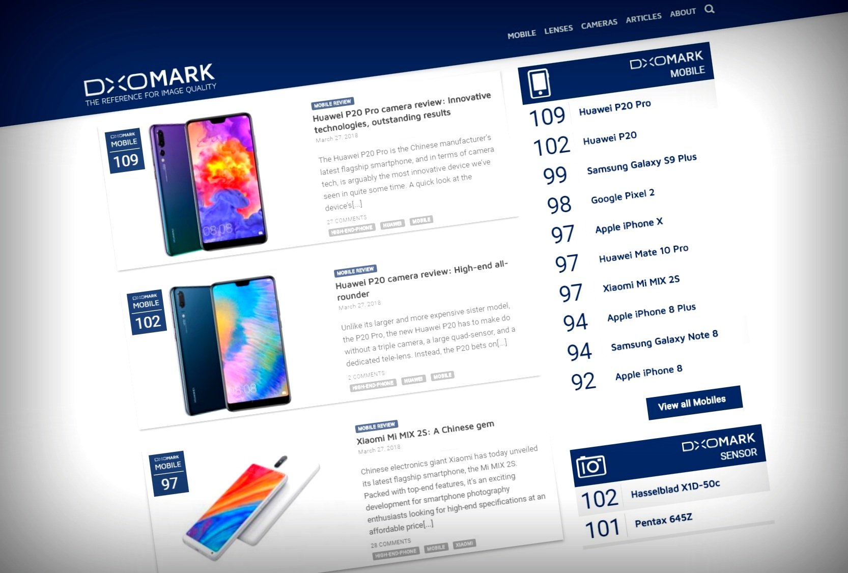 Image à la une de DxOMark : comment fonctionne le classement des photophones ? Faut il y croire ?