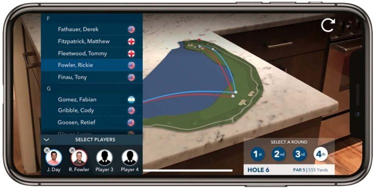 Image 1 : PGA Tour lance une application de golf en réalité augmentée
