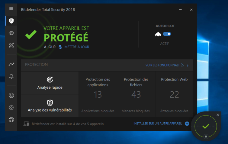 Image 3 : Bitdefender Total Security 2018 : on a testé la nouvelle édition de l'antivirus