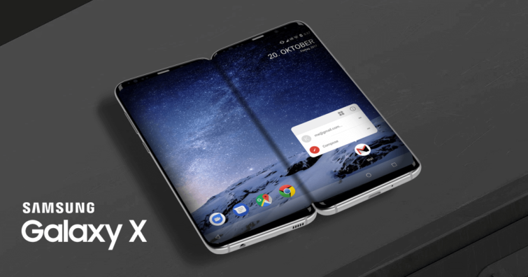 Image 1 : Le Galaxy X à écran pliable en vente dès le début 2019 ?