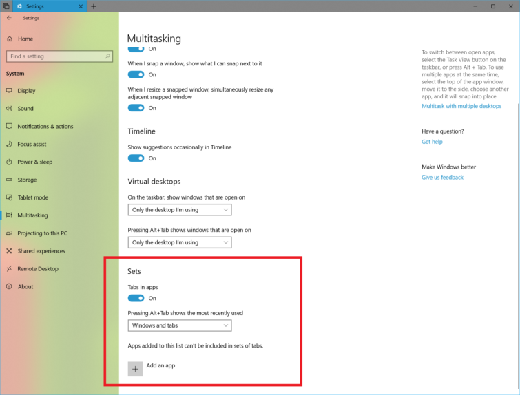 Image 2 : Windows 10 Redstone 5 : la fonction Sets s'améliore dans la build 17639