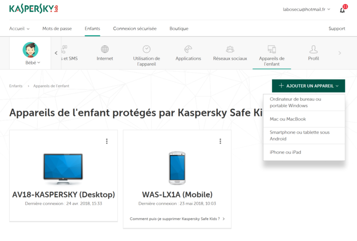 Image 2 : Kaspersky SafeKids : un contrôle parental nouvelle génération [Sponso]