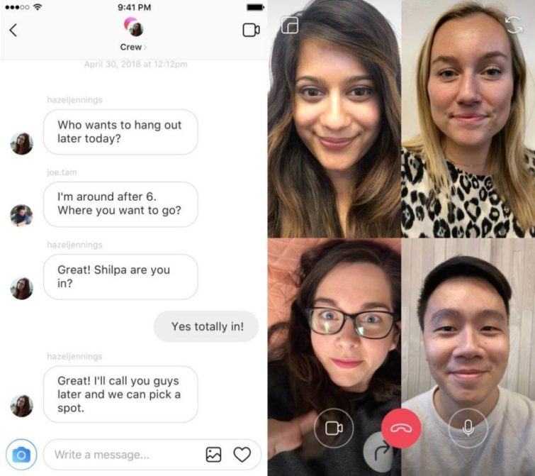 Image 1 : Instagram propose désormais les conversations vidéo en groupe