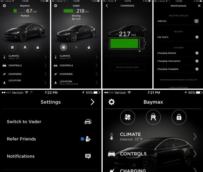 Image 1 : L'app de Tesla permet de régler précisément le limiteur de vitesse