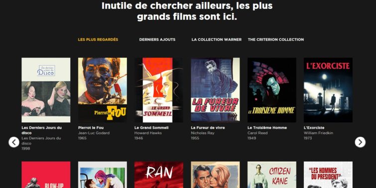 Image 2 : FilmStruck : Warner introduit sa plateforme de SVOD en France