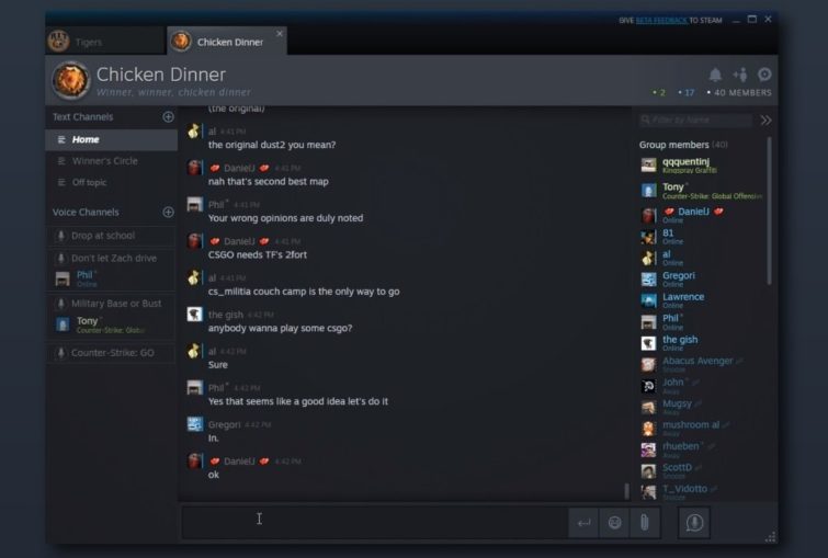 Image 1 : Steam ajoute enfin les chats de groupe pour faire face à Discord
