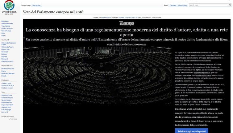 Image 1 : Wikipédia ferme un à un ses sites européens