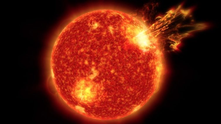 Image 1 : Les rayons X révèlent une éruption solaire à 450 années-lumière