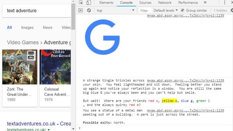 Image 2 : Google a caché un jeu d'aventure dans son moteur de recherche