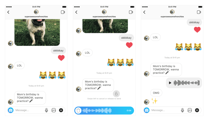 Image 1 : Instagram intègre désormais les DM en audio
