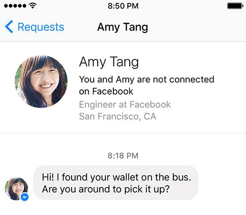 Image 3 : Facebook Messenger : dialoguer avec quelqu'un sans être son ami