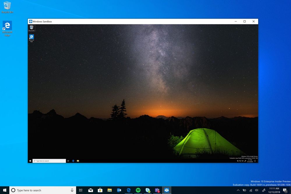 Windows Sandbox Screenshot   open