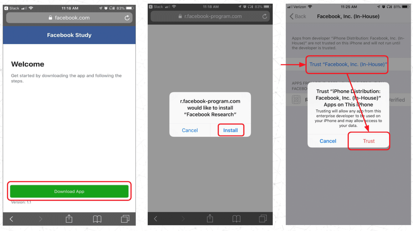 Image 1 : Facebook payait des adolescents 20 $ pour prendre la main sur leurs téléphones