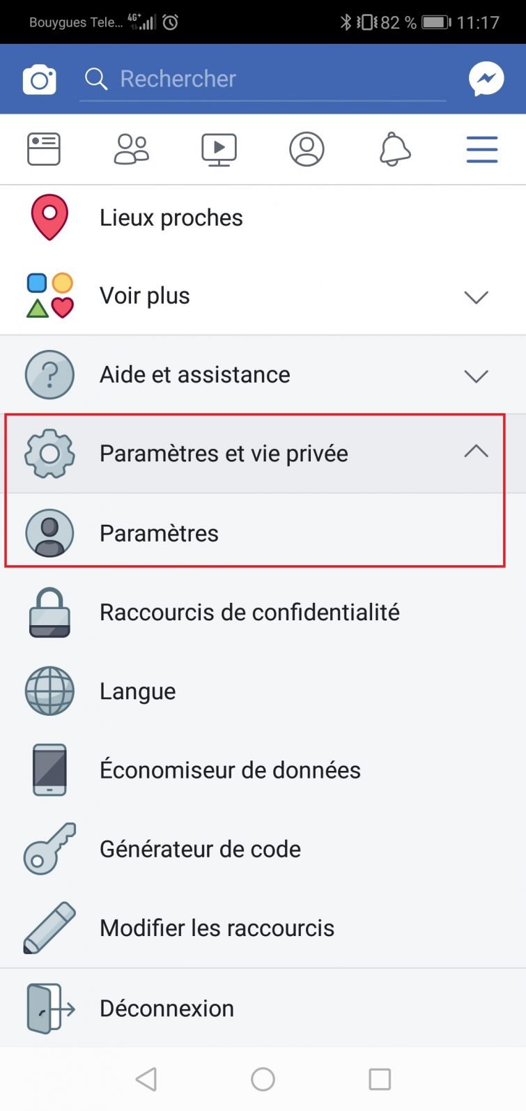 Facebook numéro téléphone