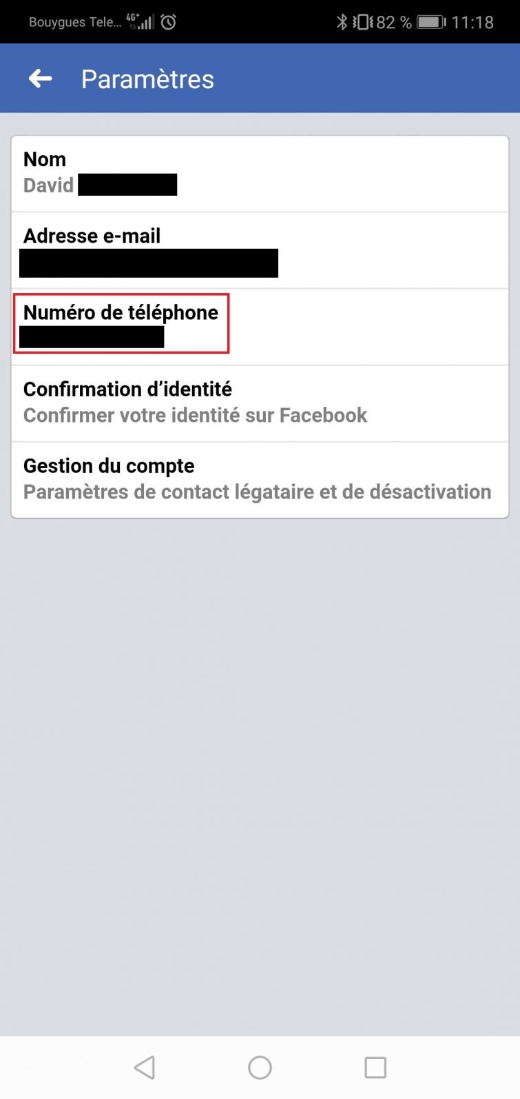 Facebook comment supprimer votre numéro de téléphone