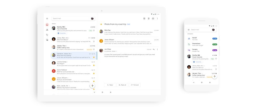 Image 1 : Gmail pour mobile passe au Material Design