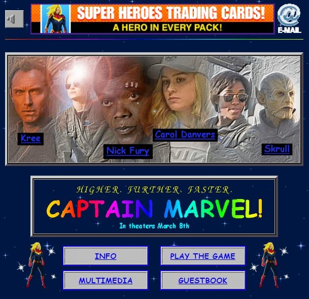 Image 1 : Le site officiel de « Captain Marvel » nous plonge tout droit dans les années 90