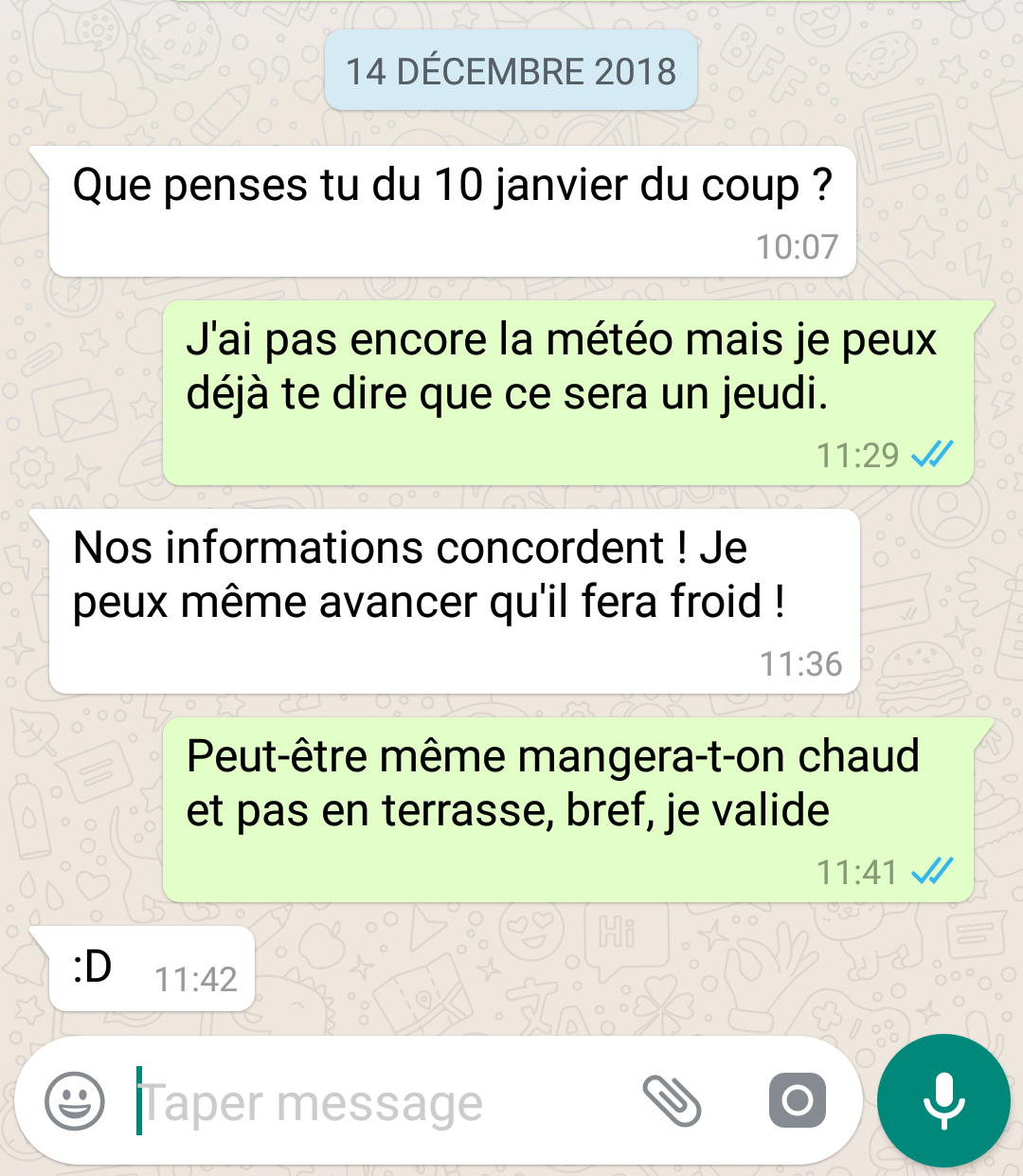 discussion whatsapp double coche